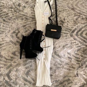 WINDSOR Cream Knit Midi Dress